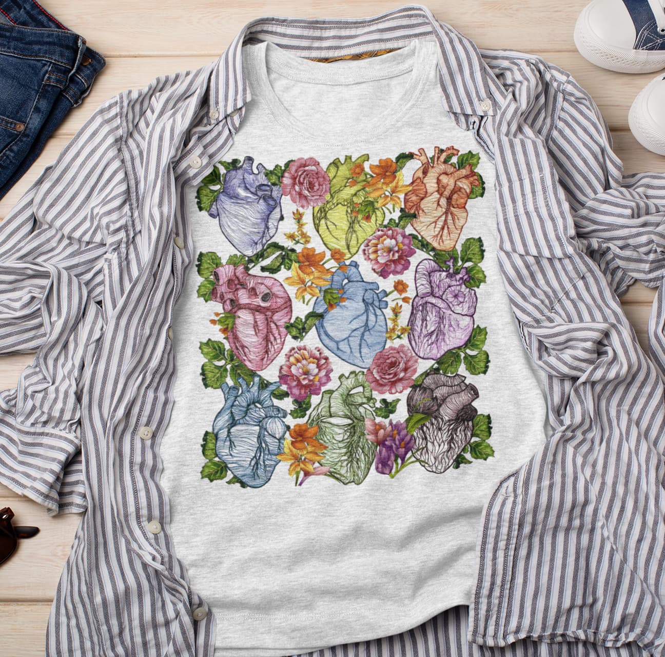 Heart Anatomy Graphic Tee Shirt, Hoodie Sweatshirt