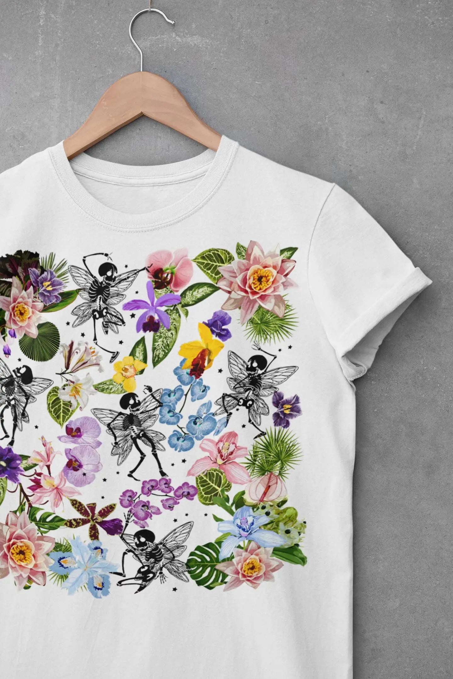 Dancing Skeleton, Fairy Graphic Tee Shirt, Hoodie Sweatshirt