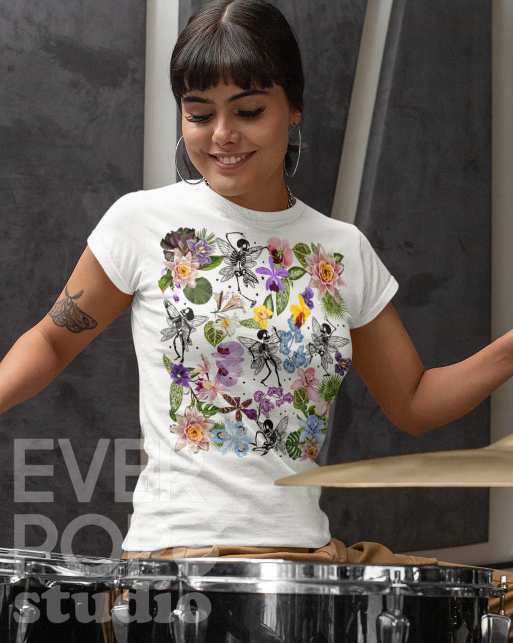 Dancing Skeleton, Fairy Graphic Tee Shirt, Hoodie Sweatshirt