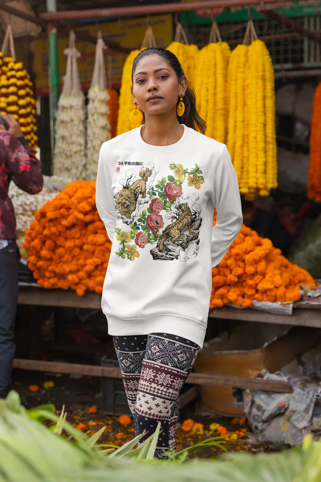 Tiger Lion Rose Graphic Tee Shirt, Hoodie Sweatshirt