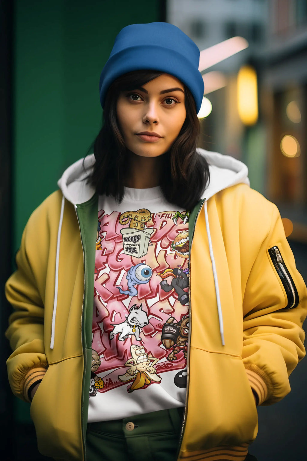 Pink Graffiti Graphic Tee Shirt, Hoodie Sweatshirt