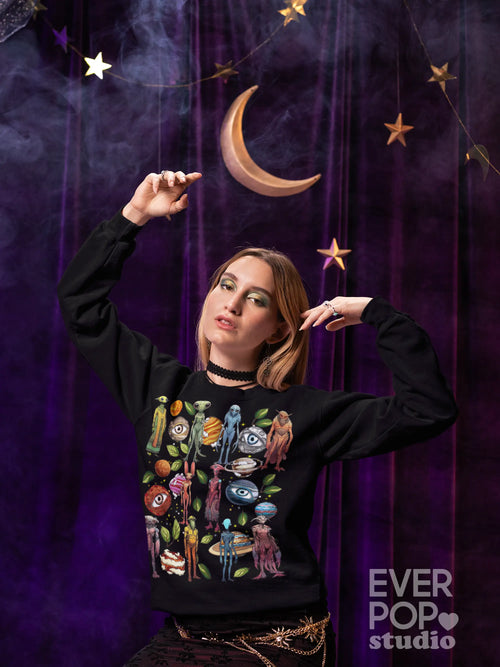 Alien Cosmic Watchers Graphic Tee Shirt, Hoodie Sweatshirt