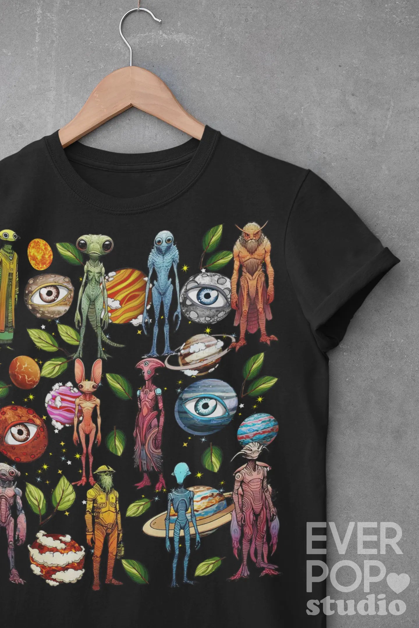 Alien Cosmic Watchers Graphic Tee Shirt, Hoodie Sweatshirt