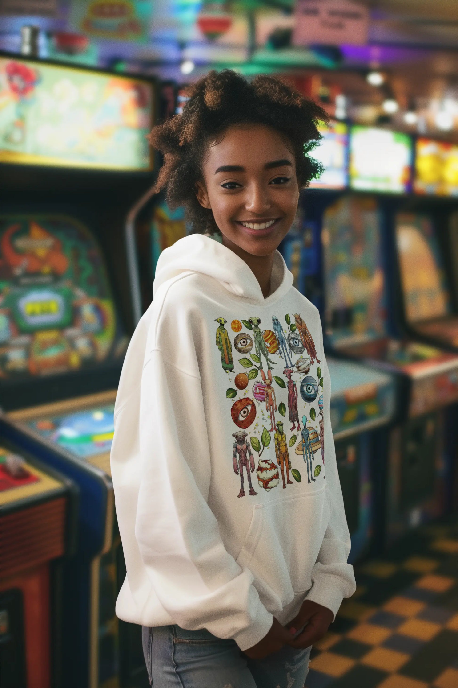 Alien Cosmic Watchers Graphic Tee Shirt, Hoodie Sweatshirt