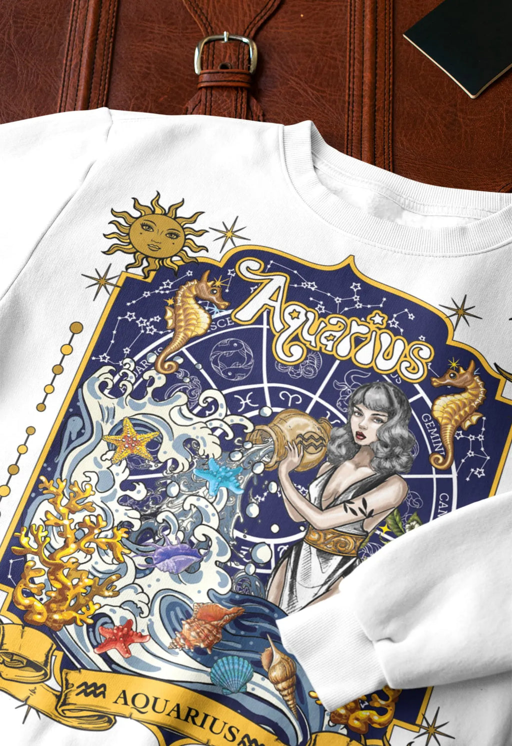 Aquarius Sign Graphic Tee Shirt, Hoodie Sweatshirt
