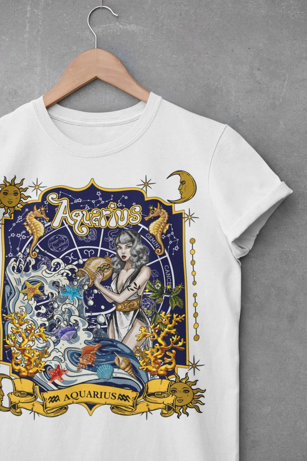 Aquarius Sign Graphic Tee Shirt, Hoodie Sweatshirt