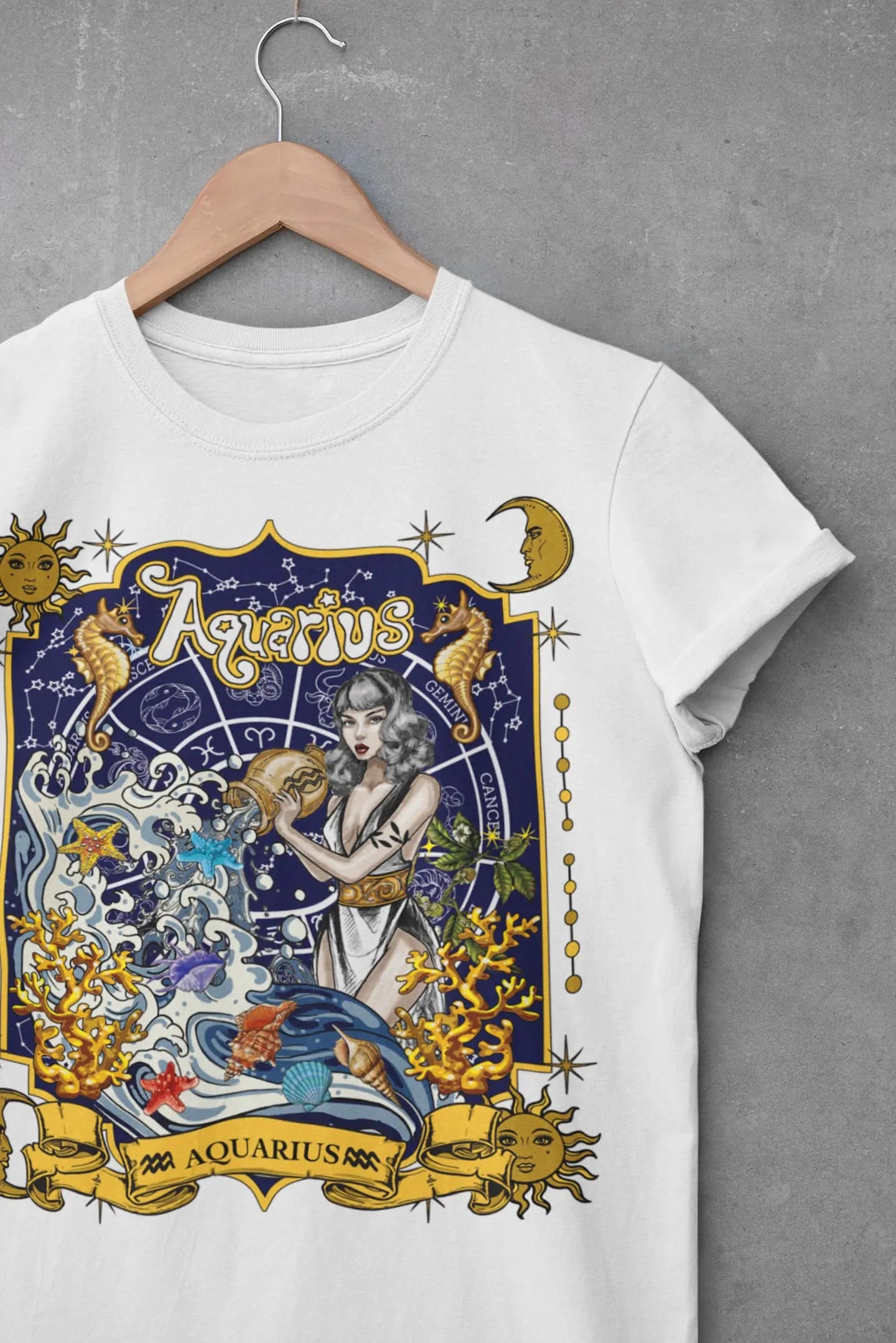 Aquarius Sign Graphic Tee Shirt, Hoodie Sweatshirt