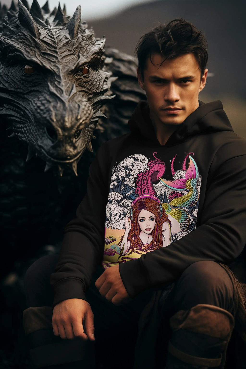Beach Mermaid Graphic Tee Shirt, Hoodie Sweatshirt