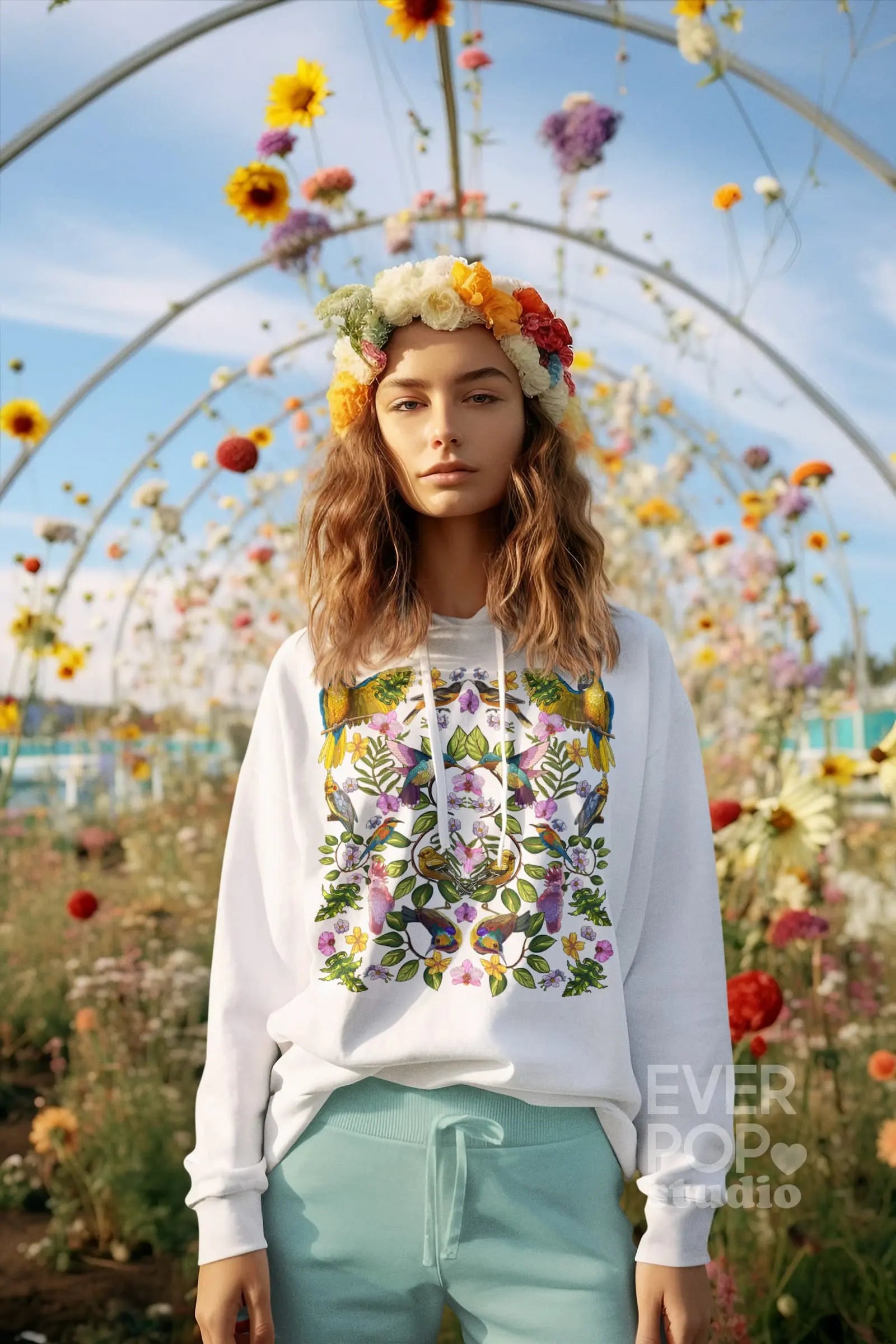 Bird Garden Tree Graphic Tee Shirt, Hoodie Sweatshirt