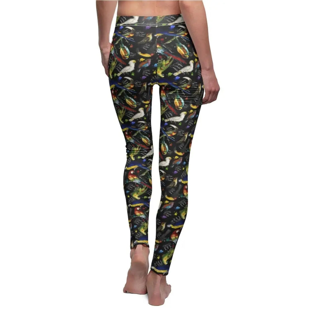 Tropical Bird Leggings: Parrot Print Yoga Pants, Fitness Apparel
