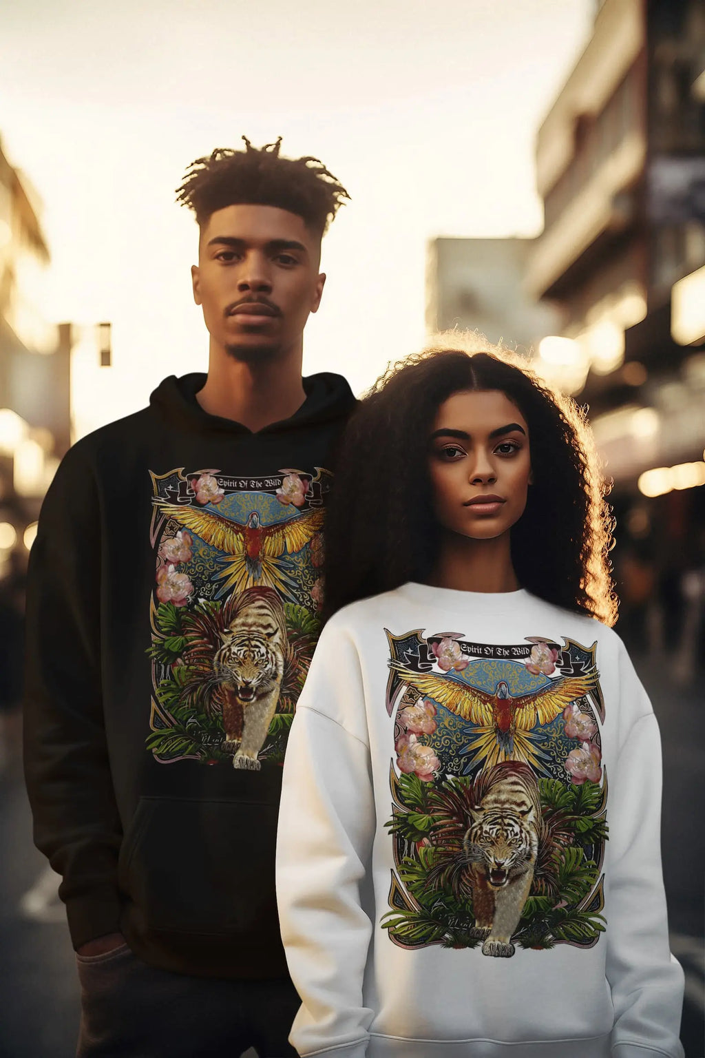 Tropical Tiger Graphic Tee Shirt, Hoodie Sweatshirt