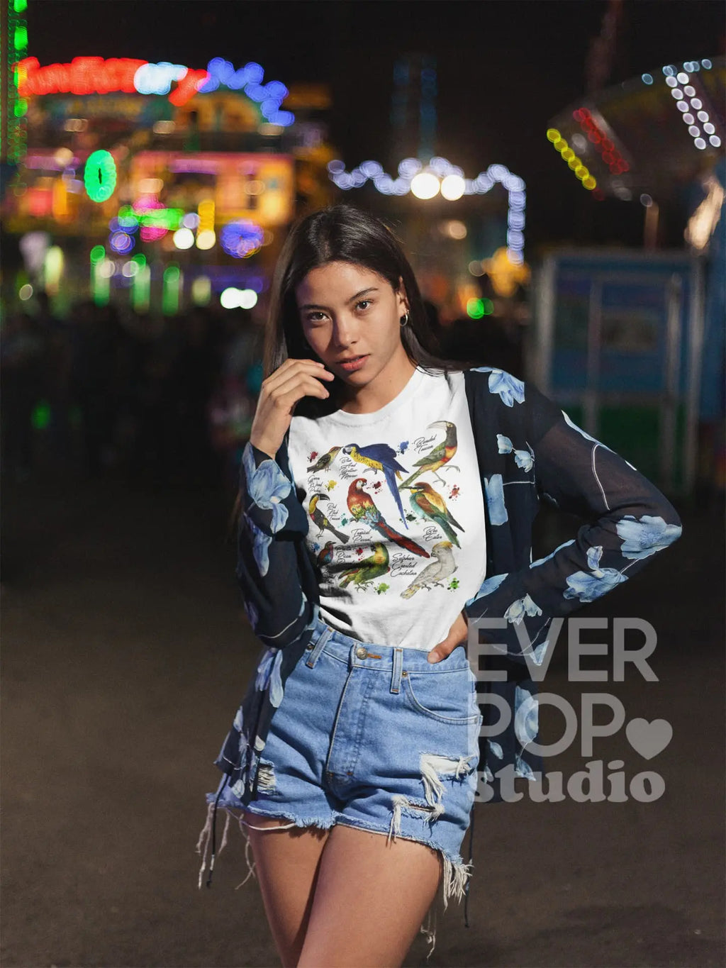 Tropical Bird Graphic Tee Shirt , Hoodie Sweatshirt