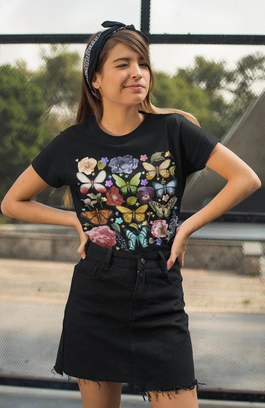 Floral Butterfly Graphic Tee Shirt, Hoodie Sweatshirt