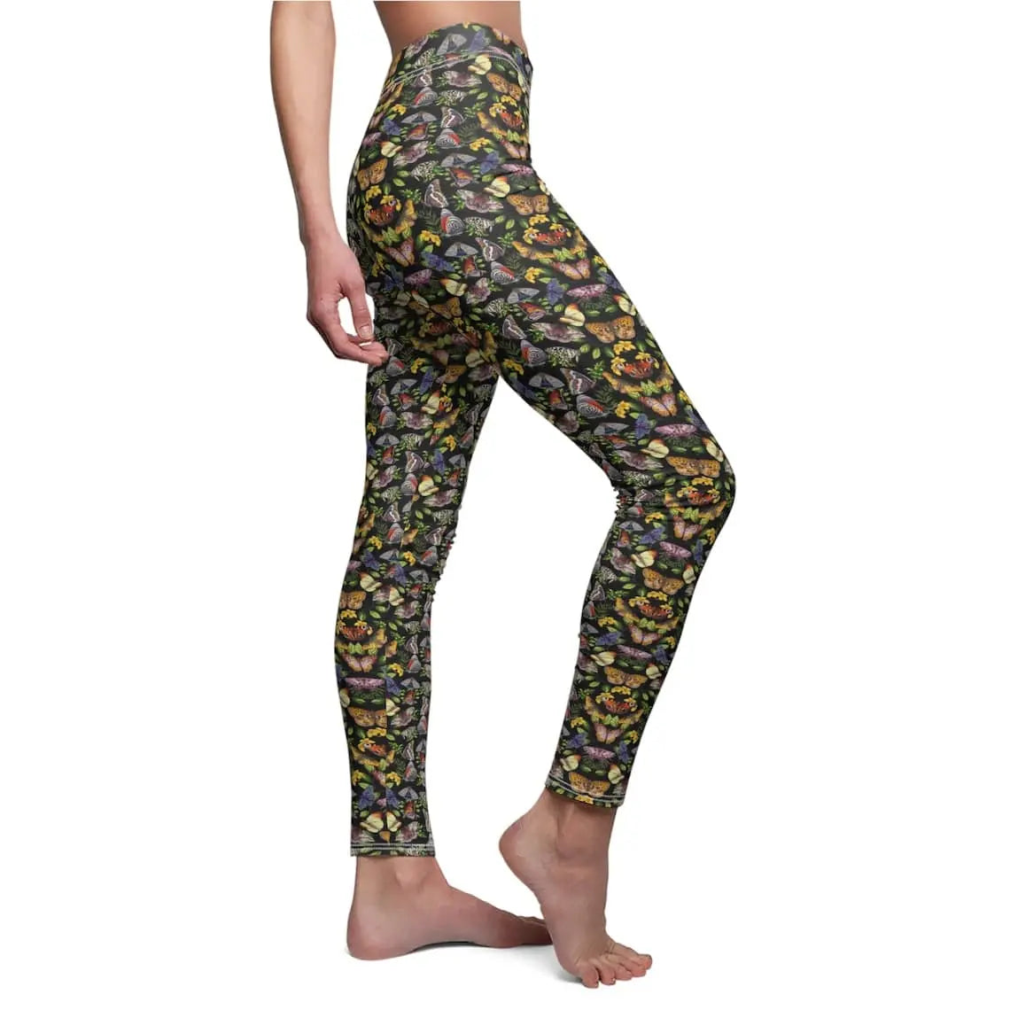 Butterfly Floral Leggings: Moth Print Yoga Pants, Fitness Apparel
