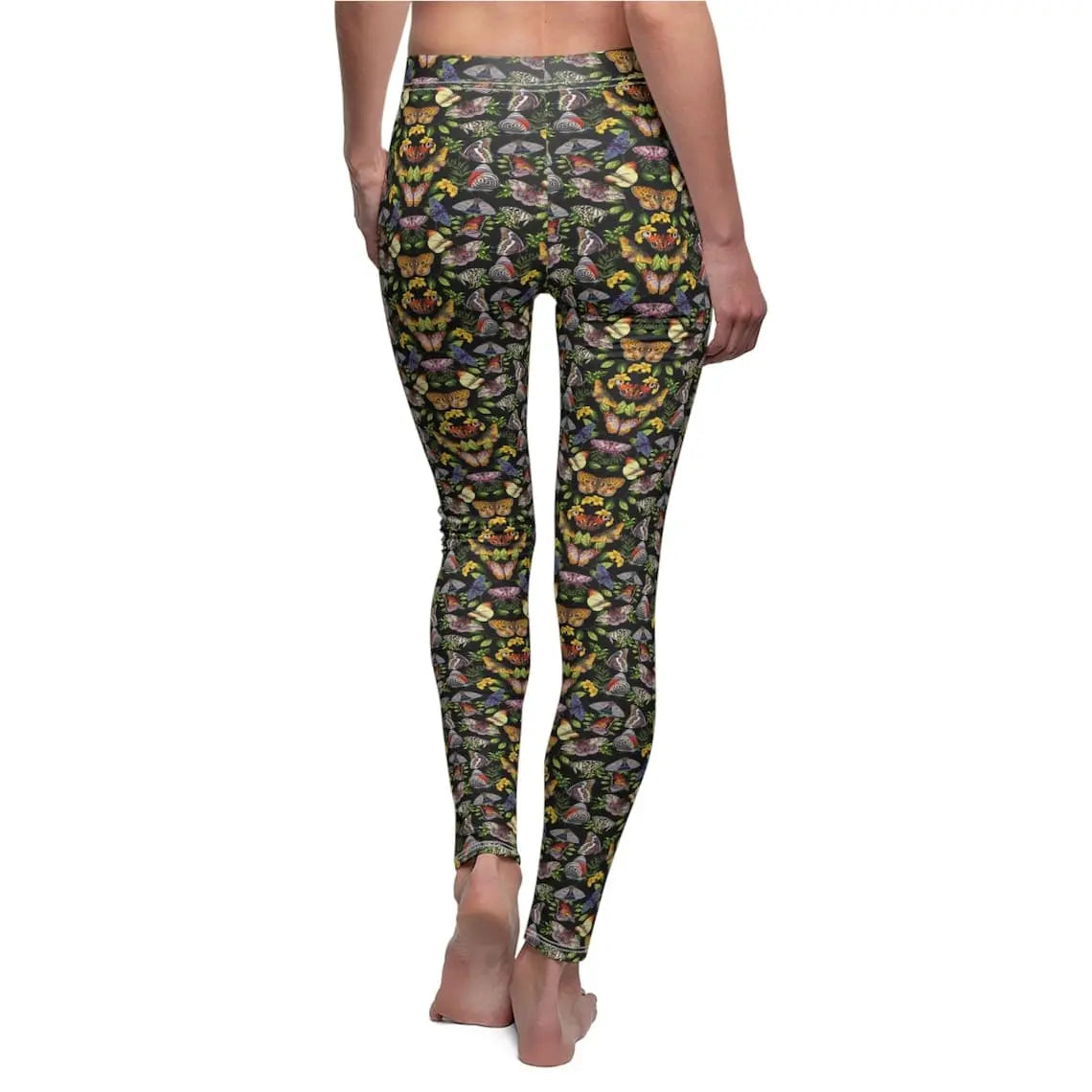 Butterfly Floral Leggings: Moth Print Yoga Pants, Fitness Apparel