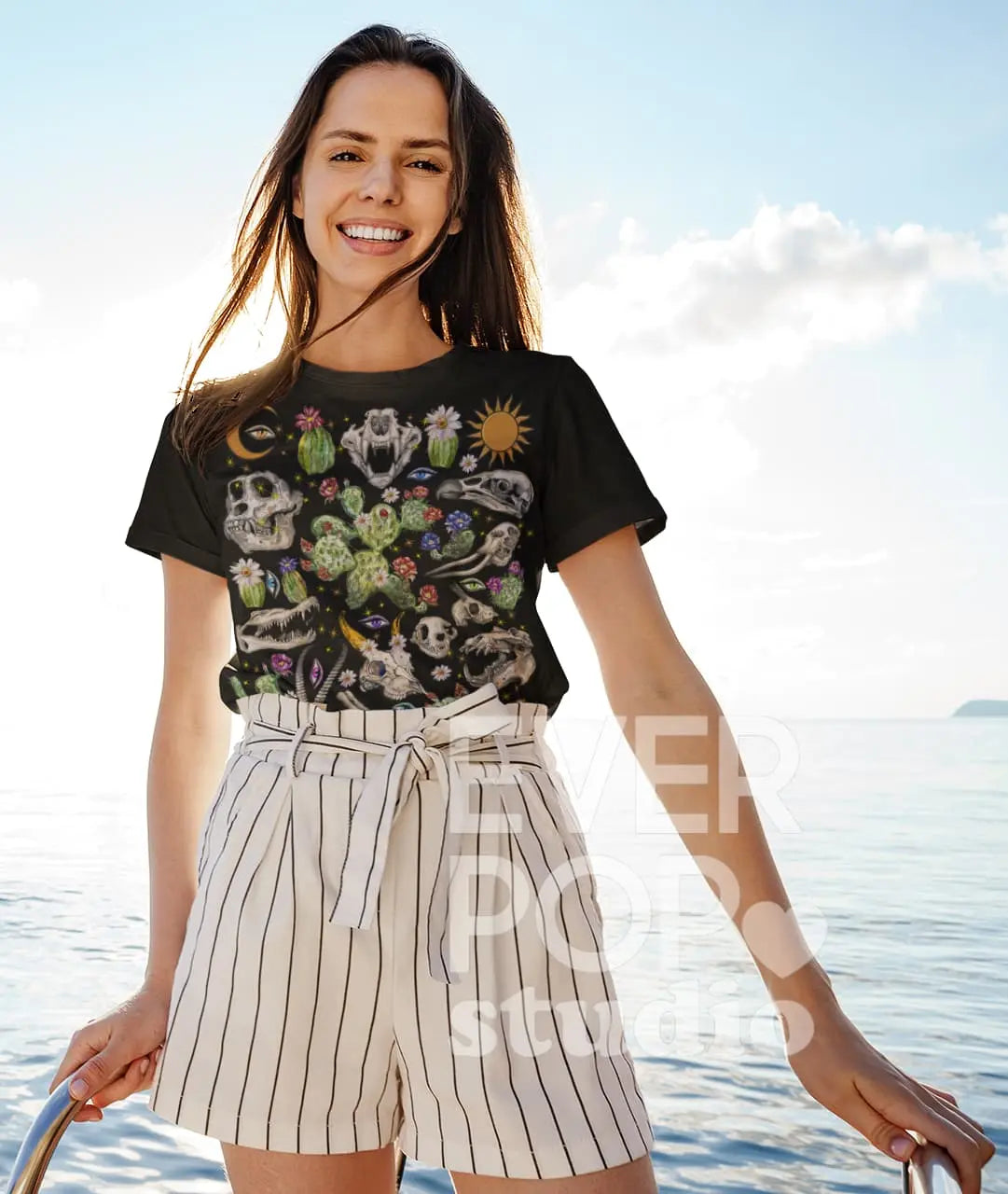 Skull Cactus Desert Graphic Tee Shirt, Hoodie Sweatshirt