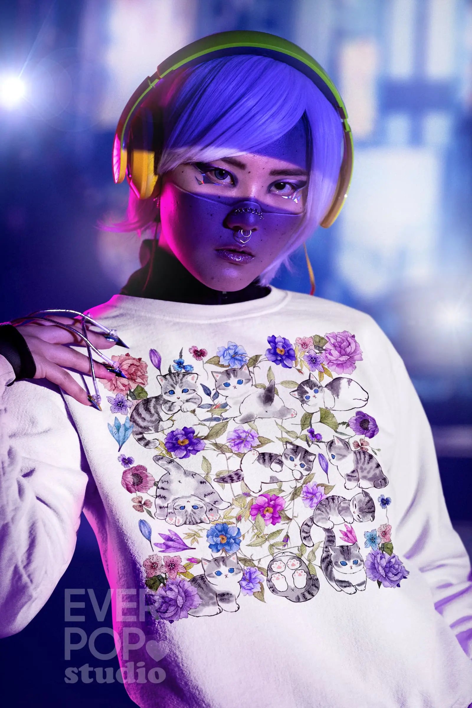 Kawaii Kitten Cat Graphic Tee Shirt, Hoodie Sweatshirt