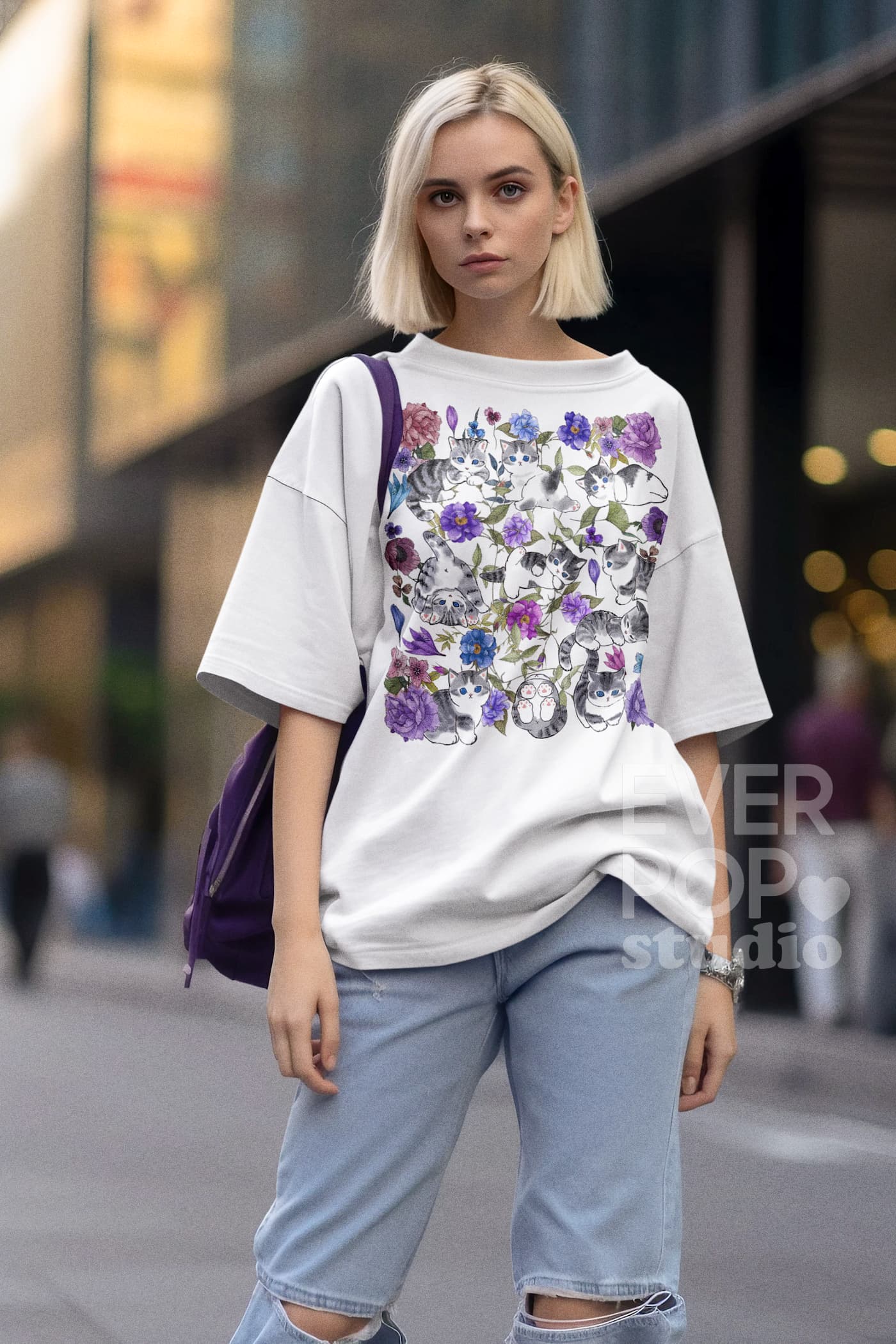Kawaii Kitten Cat Graphic Tee Shirt, Hoodie Sweatshirt