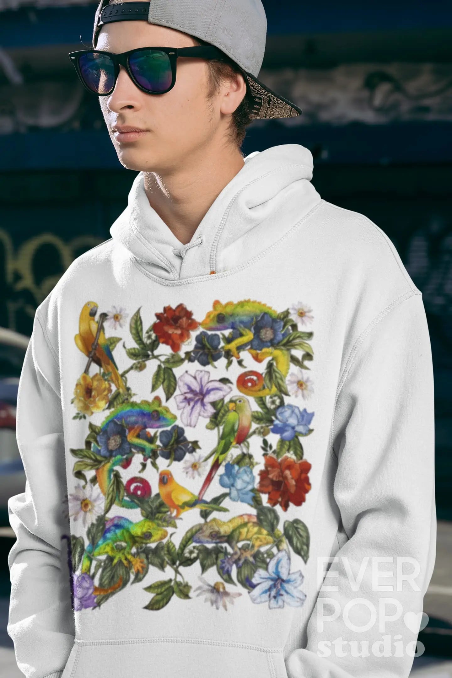 Bird Chameleon Graphic Tee Shirt, Hoodie Sweatshirt