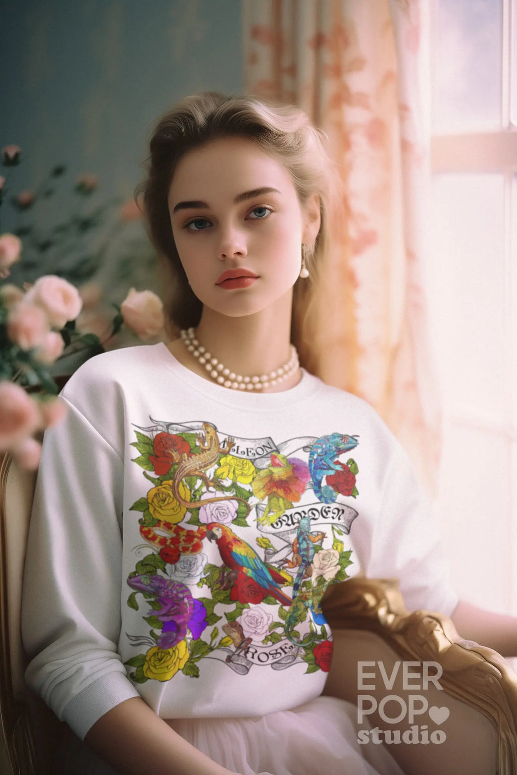 Chameleon Rose Graphic Tee Shirt, Hoodie Sweatshirt