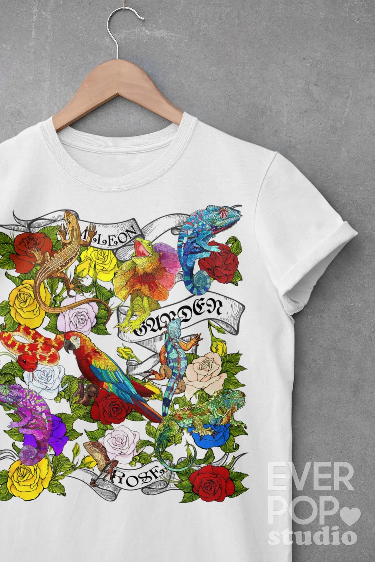 Chameleon Rose Graphic Tee Shirt, Hoodie Sweatshirt