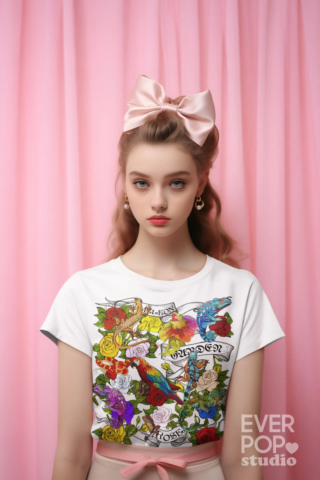 Chameleon Rose Graphic Tee Shirt, Hoodie Sweatshirt