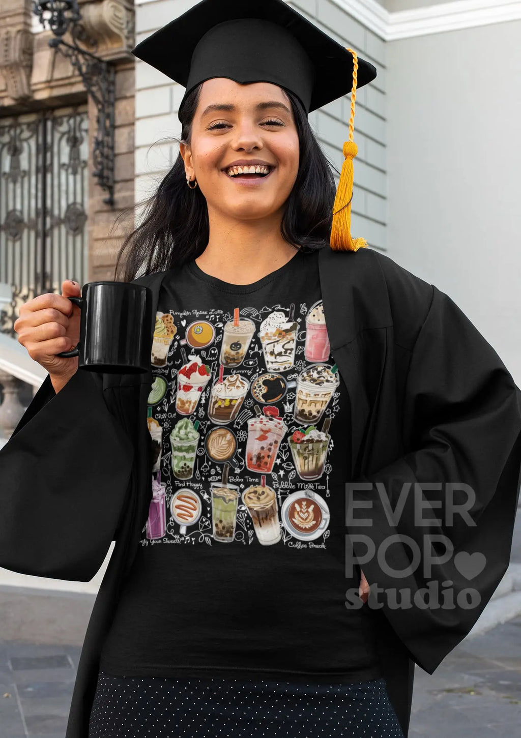 Coffee Boba Tea Graphic Tee Shirt, Hoodie sweatshirt