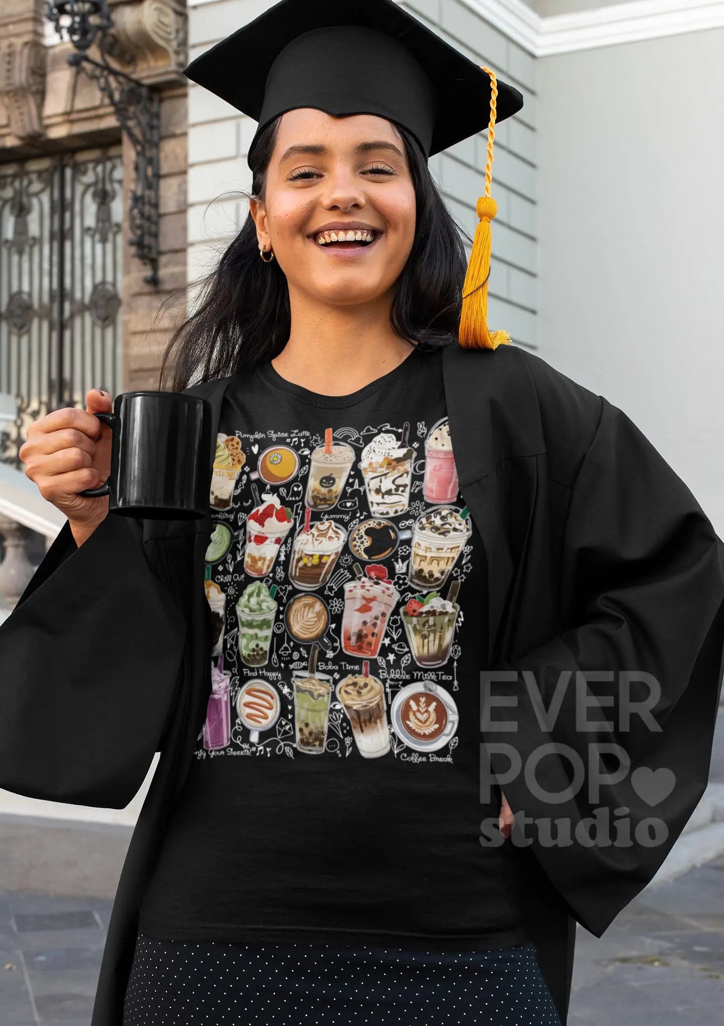 Coffee Boba Tea Graphic Tee Shirt, Hoodie sweatshirt