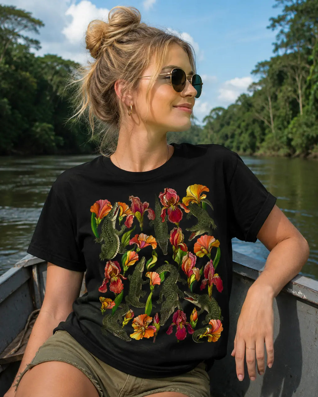 Alligator Wildlife Graphic Tee Shirt, Hoodie Sweatshirt