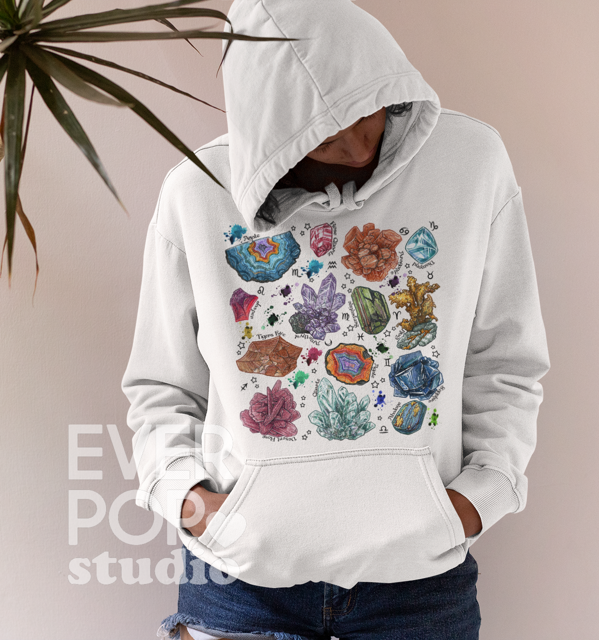 Witchy Crystal Graphic Tee Shirt, Hoodie Sweatshirt