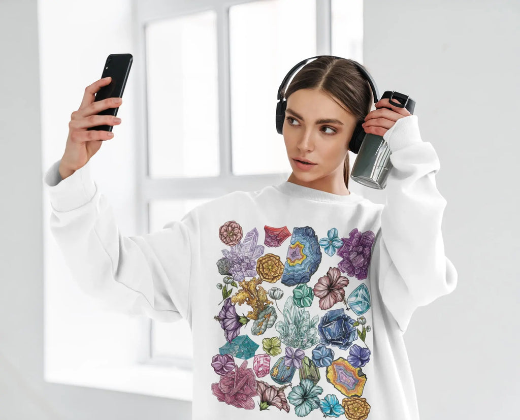 Crystal Flower Graphic Tee Shirt, Hoodie Sweatshirt