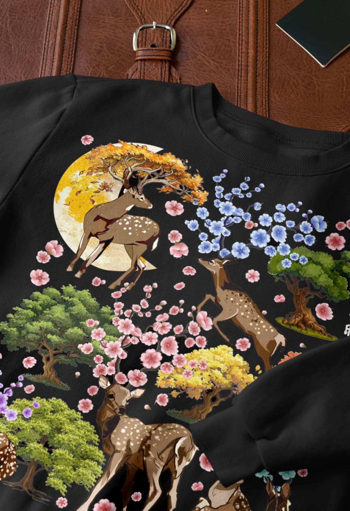 Japanese Deer Graphic Tee Shirt, Hoodie Sweatshirt