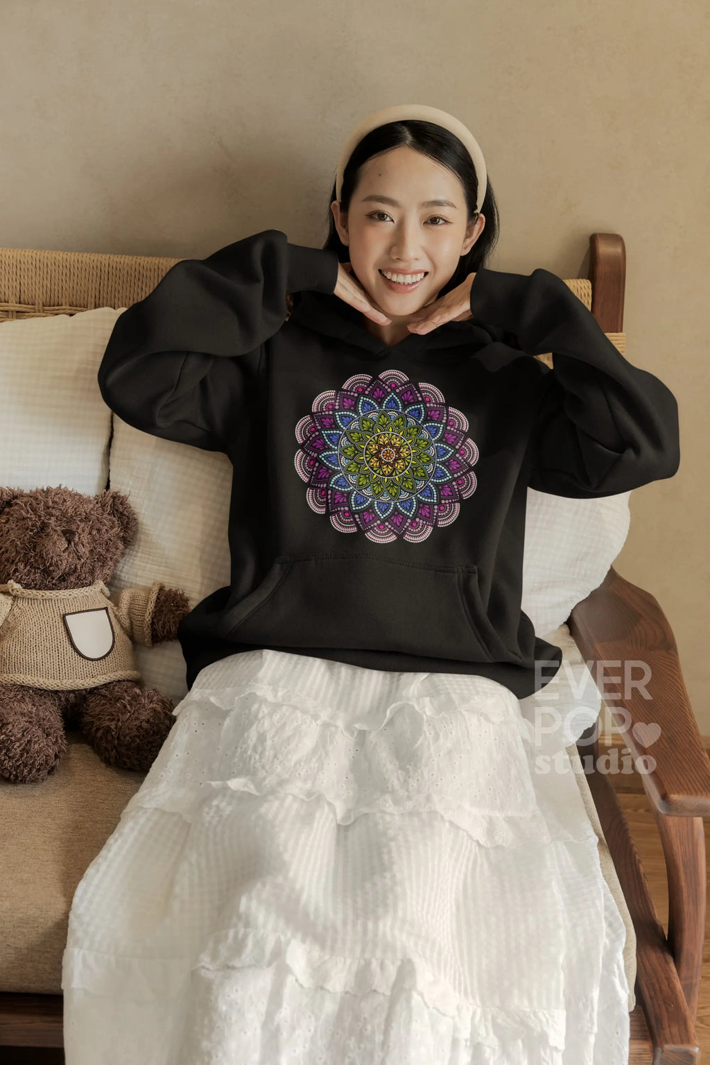 Colorful Dot Mandala Graphic Tee Shirt, Hoodie Sweatshirt