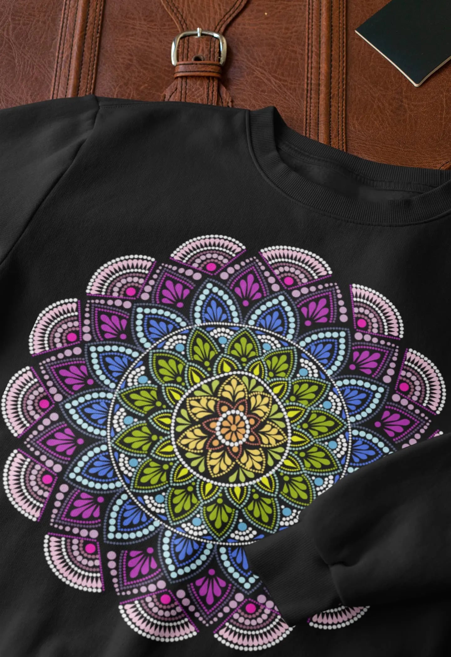Colorful Dot Mandala Graphic Tee Shirt, Hoodie Sweatshirt
