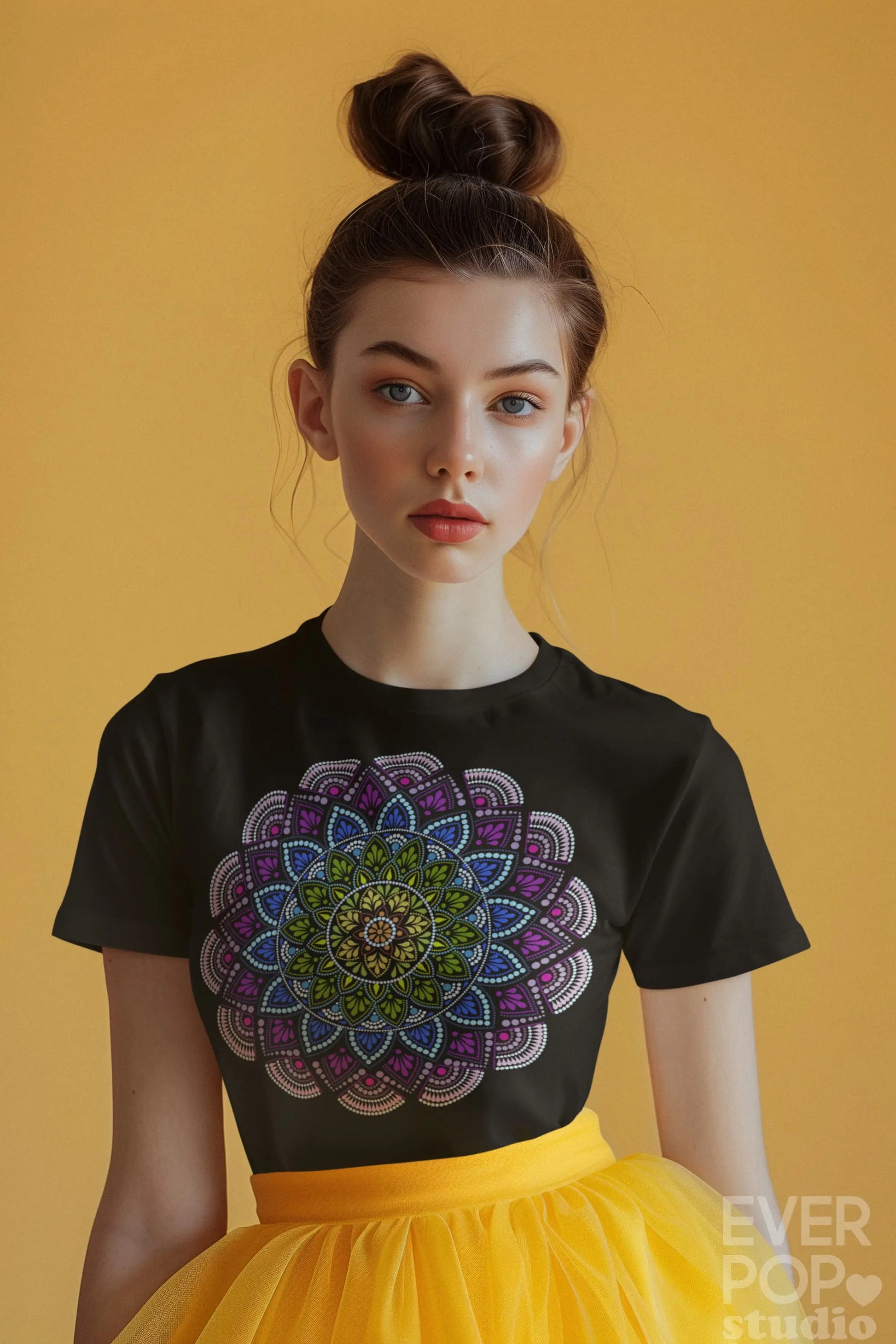 Colorful Dot Mandala Graphic Tee Shirt, Hoodie Sweatshirt