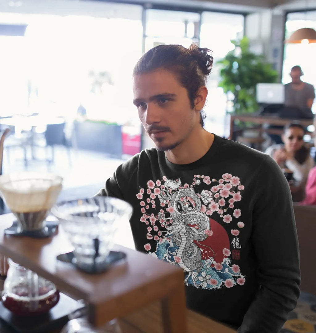 Cherry Blossom Dragon Graphic Tee Shirt, Hoodie Sweatshirt