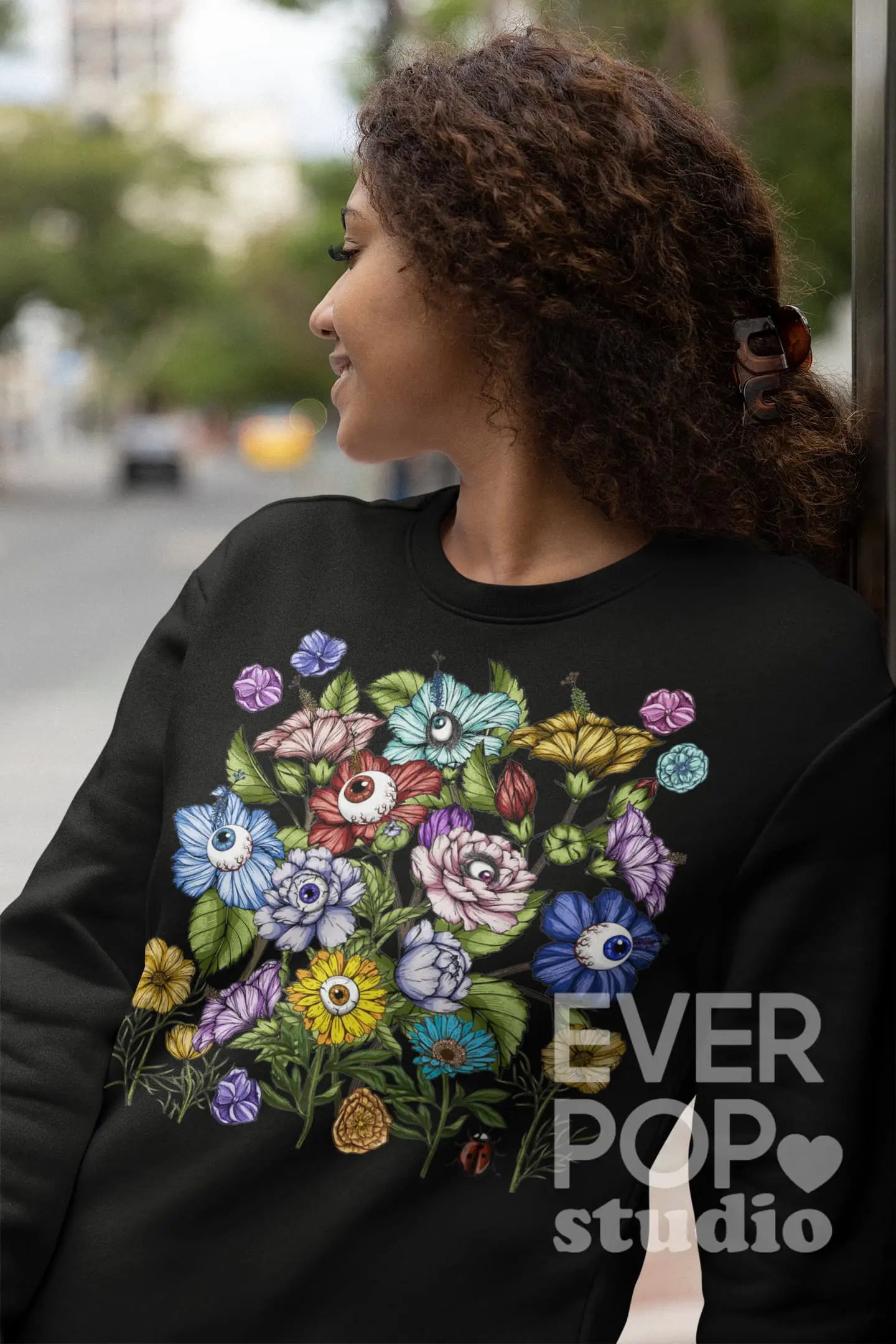 Floral Evil Eye Graphic Tee Shirt, Hoodie Sweatshirt