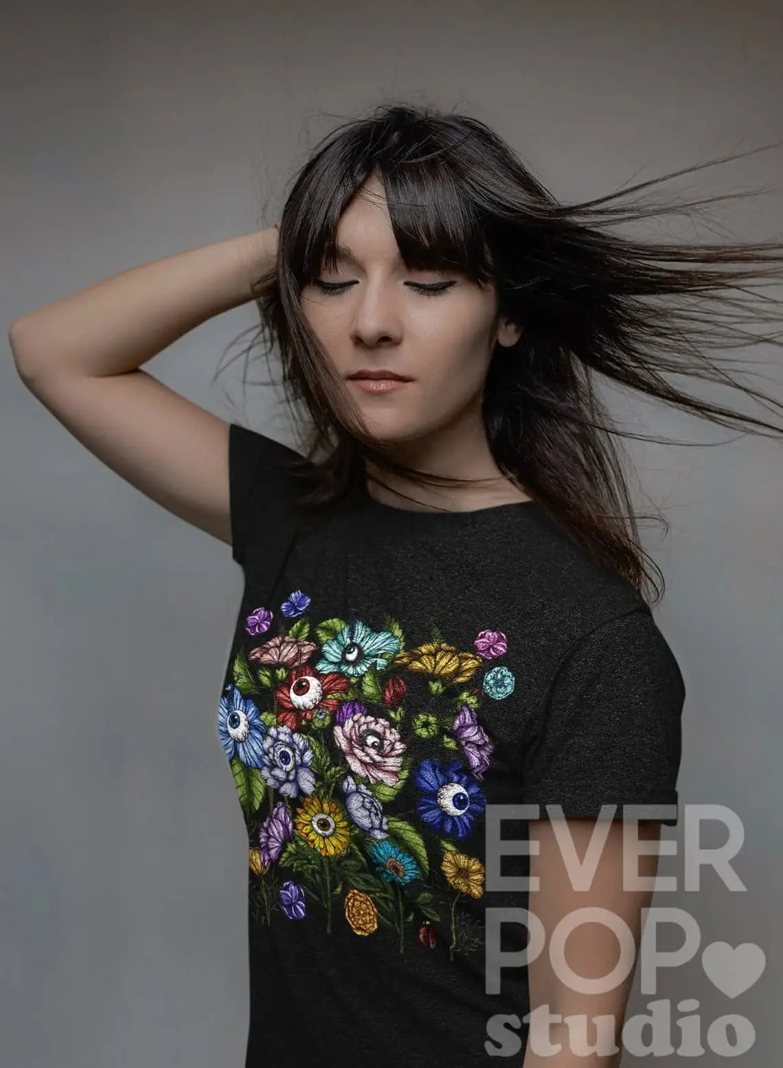 Floral Evil Eye Graphic Tee Shirt, Hoodie Sweatshirt