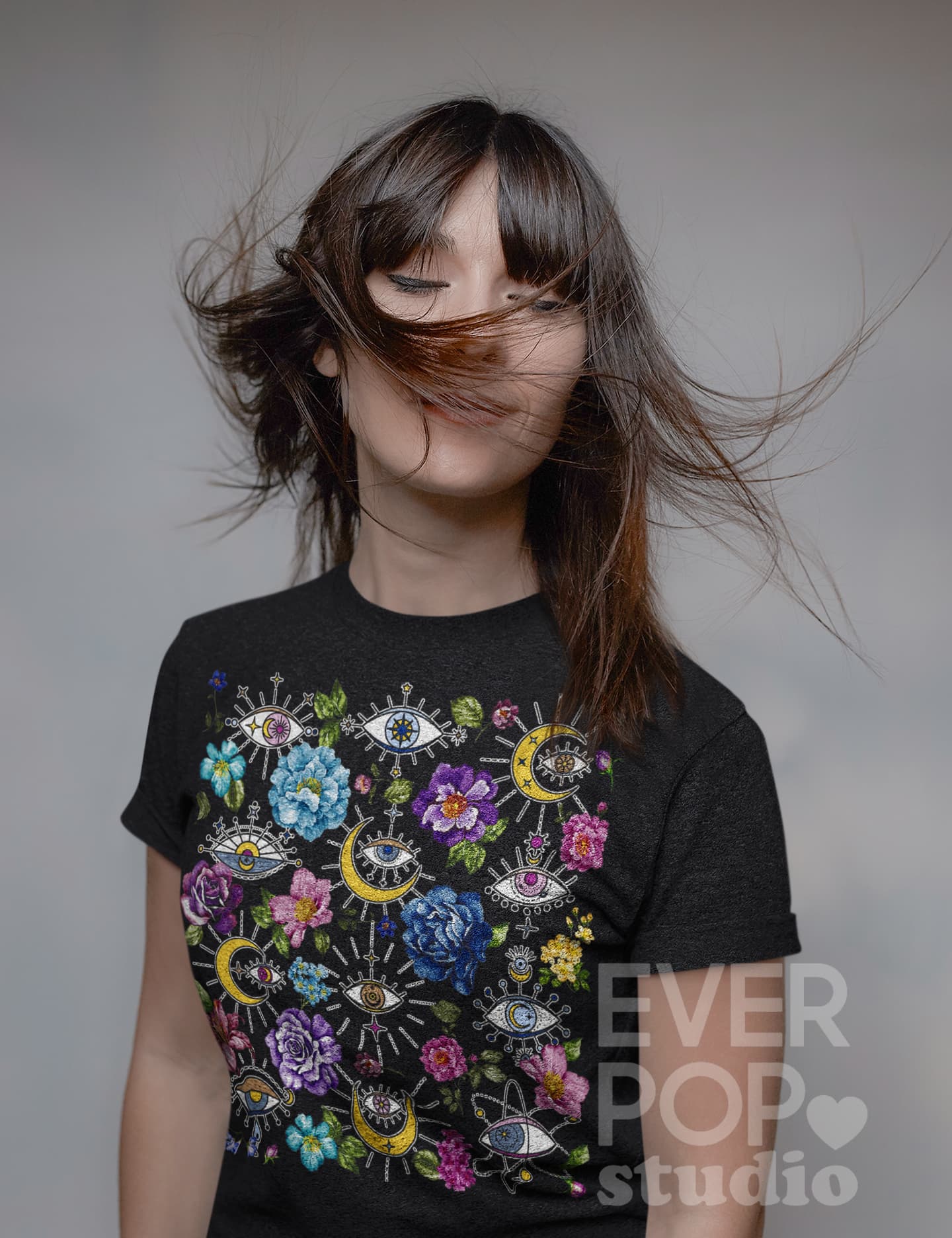 Moon Evil Eye Graphic Tee Shirt, Hoodie Sweatshirt