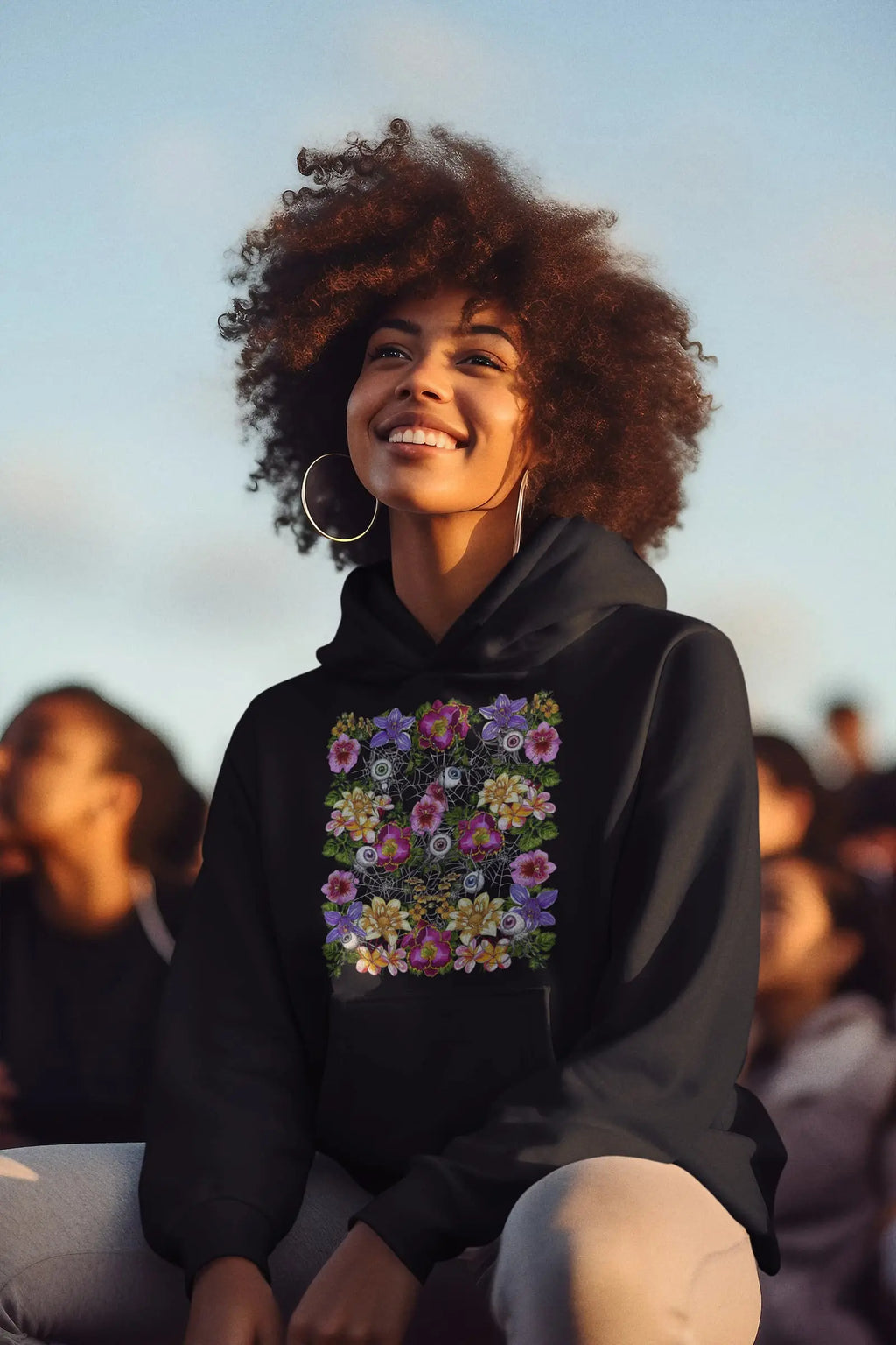 Goth Eye Spider Graphic Tee Shirt, Hoodie Sweatshirt