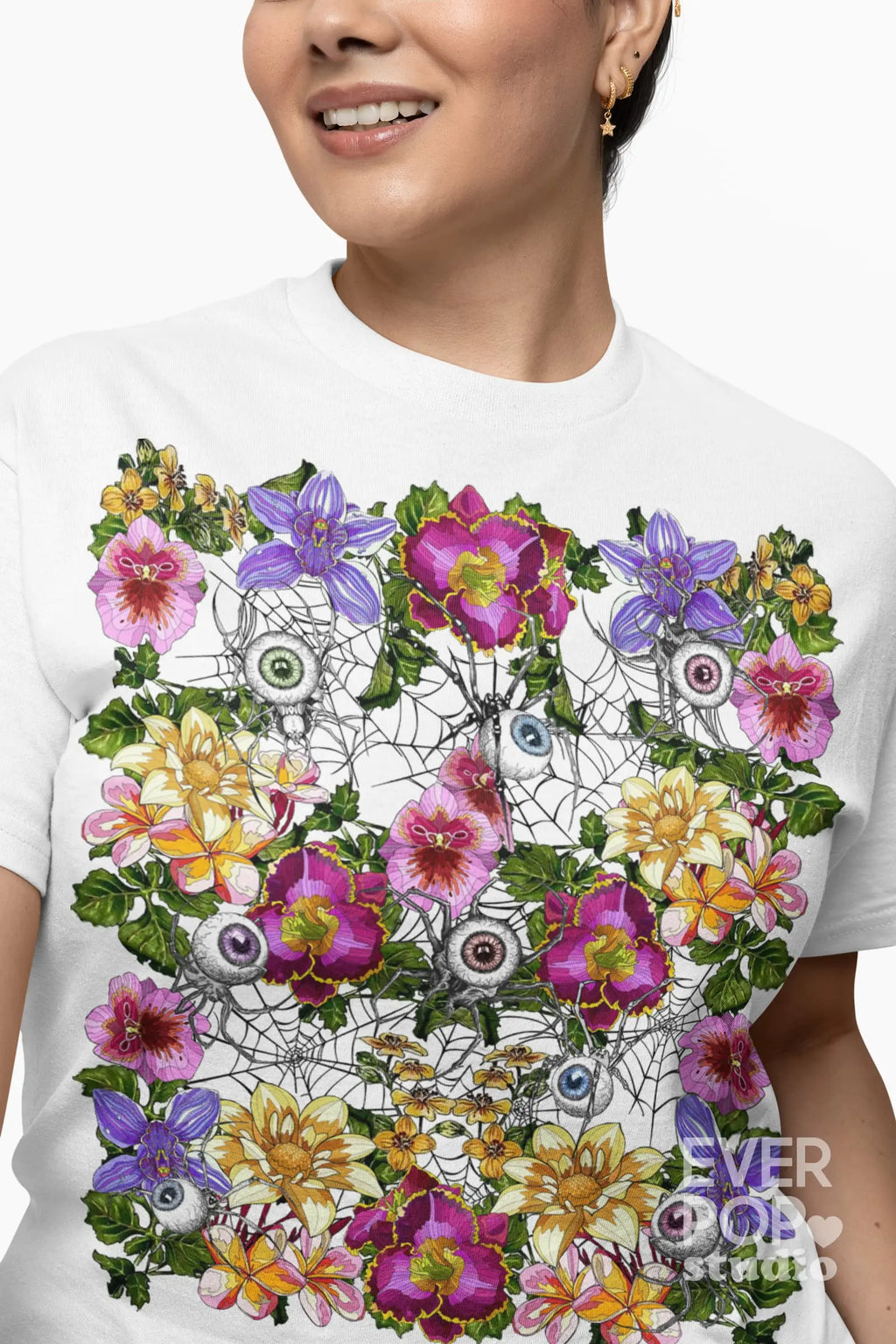 Goth Eye Spider Graphic Tee Shirt, Hoodie Sweatshirt