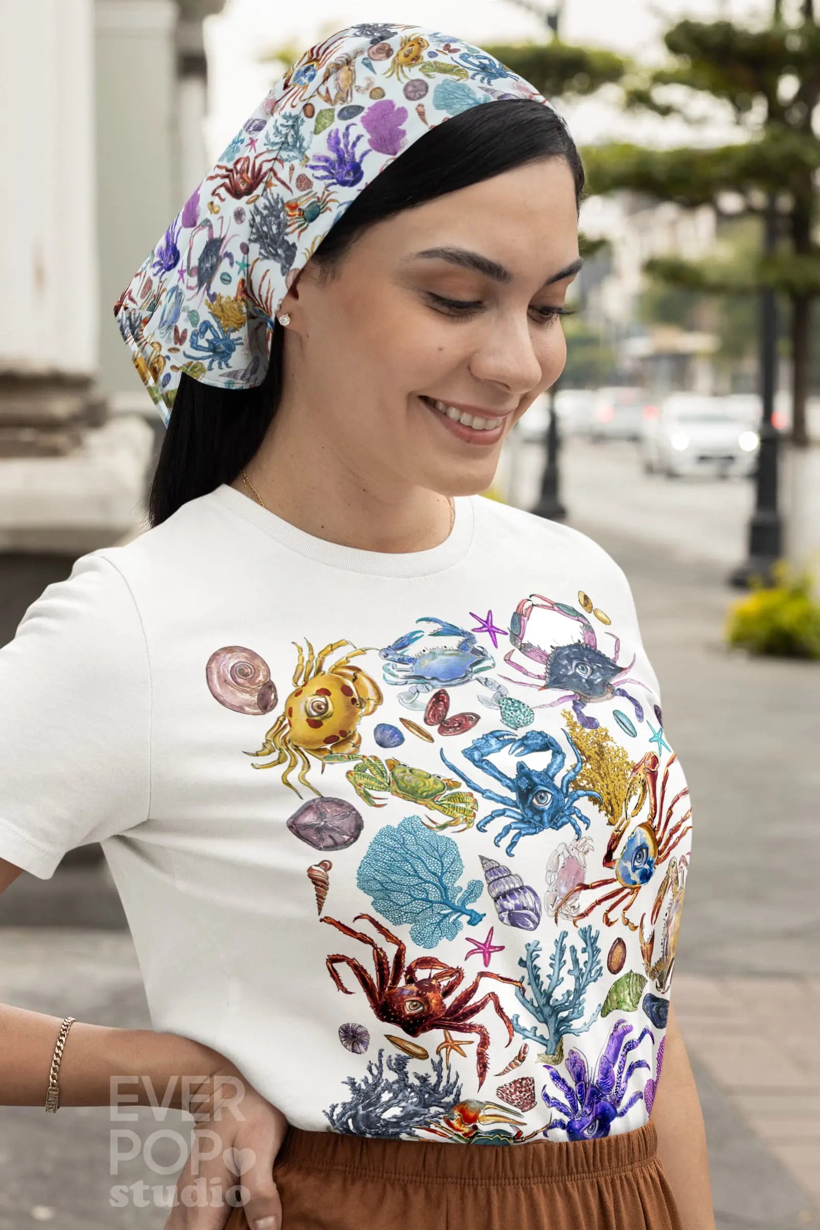 Evil Eye Shell Crab Graphic Tee Shirt, Hoodie Sweatshirt