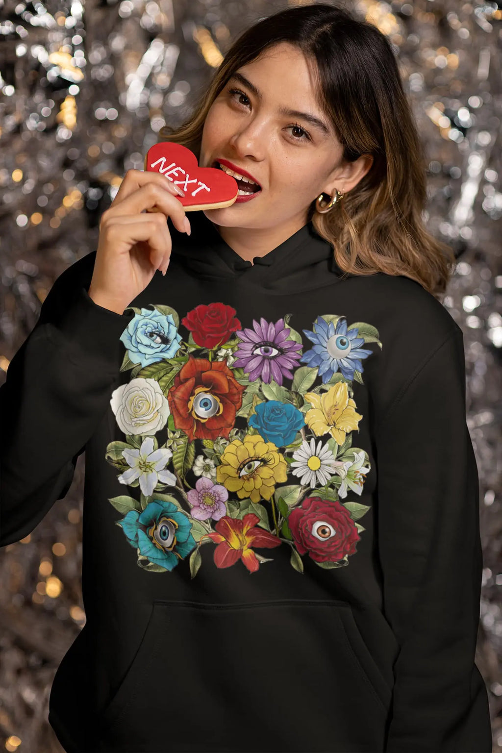 Evil Eye Flower Graphic tee Shirt, Hoodie Sweatshirt