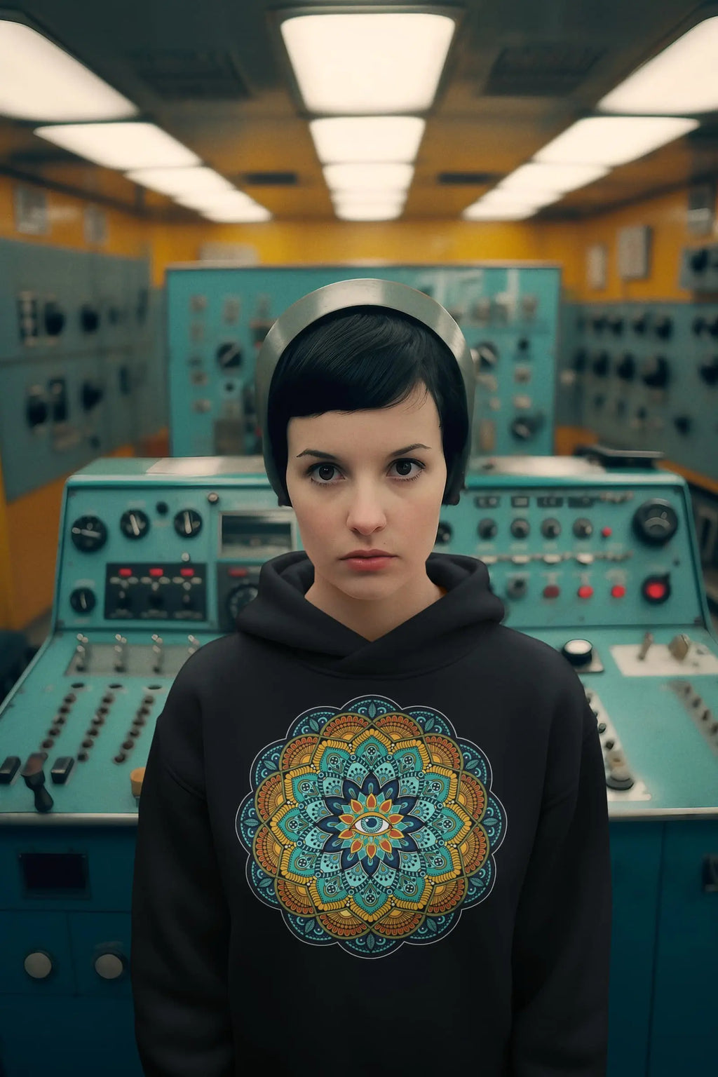 Eye Teal Mandala Graphic Tee Shirt, Hoodie Sweatshirt