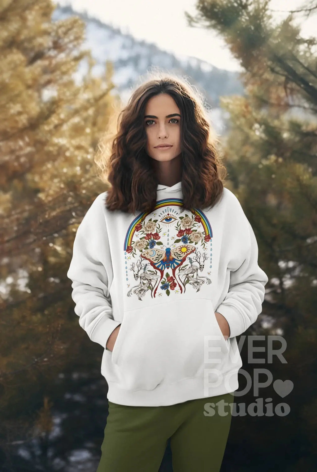 Rainbow Moth  Graphic Tee Shirt, Hoodie Sweatshirt