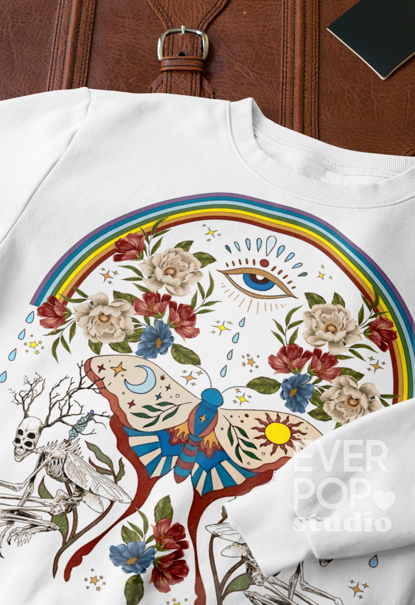 Rainbow Moth  Graphic Tee Shirt, Hoodie Sweatshirt