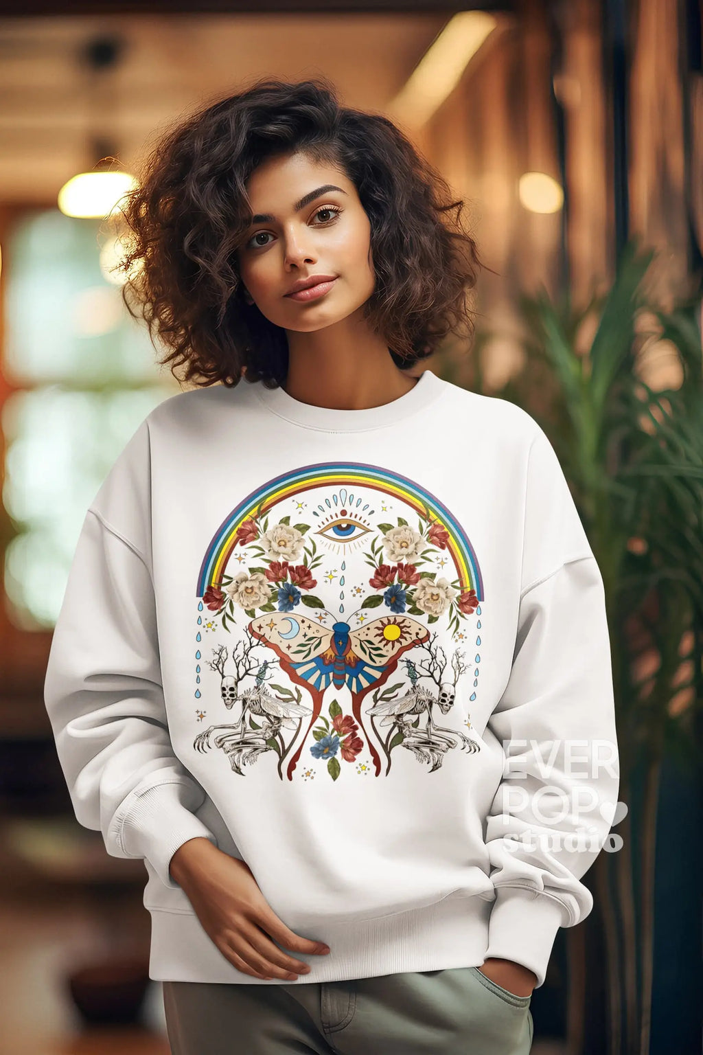 Rainbow Moth  Graphic Tee Shirt, Hoodie Sweatshirt