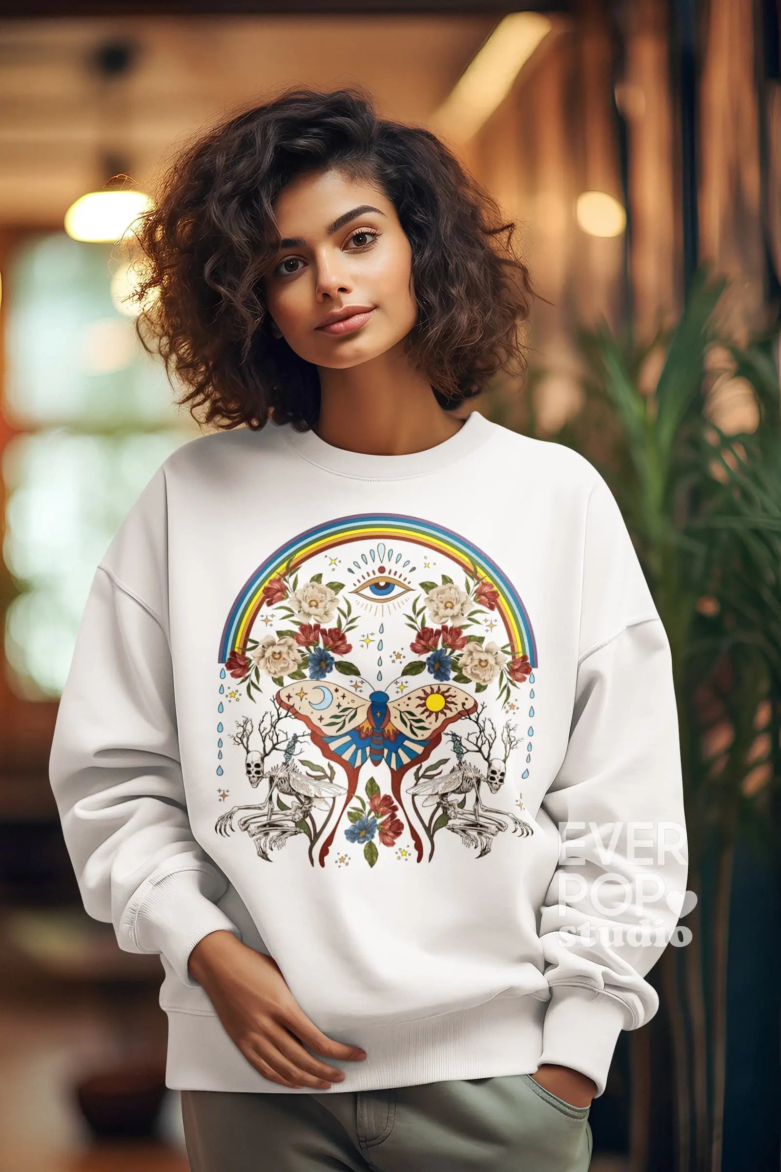 Rainbow Moth  Graphic Tee Shirt, Hoodie Sweatshirt