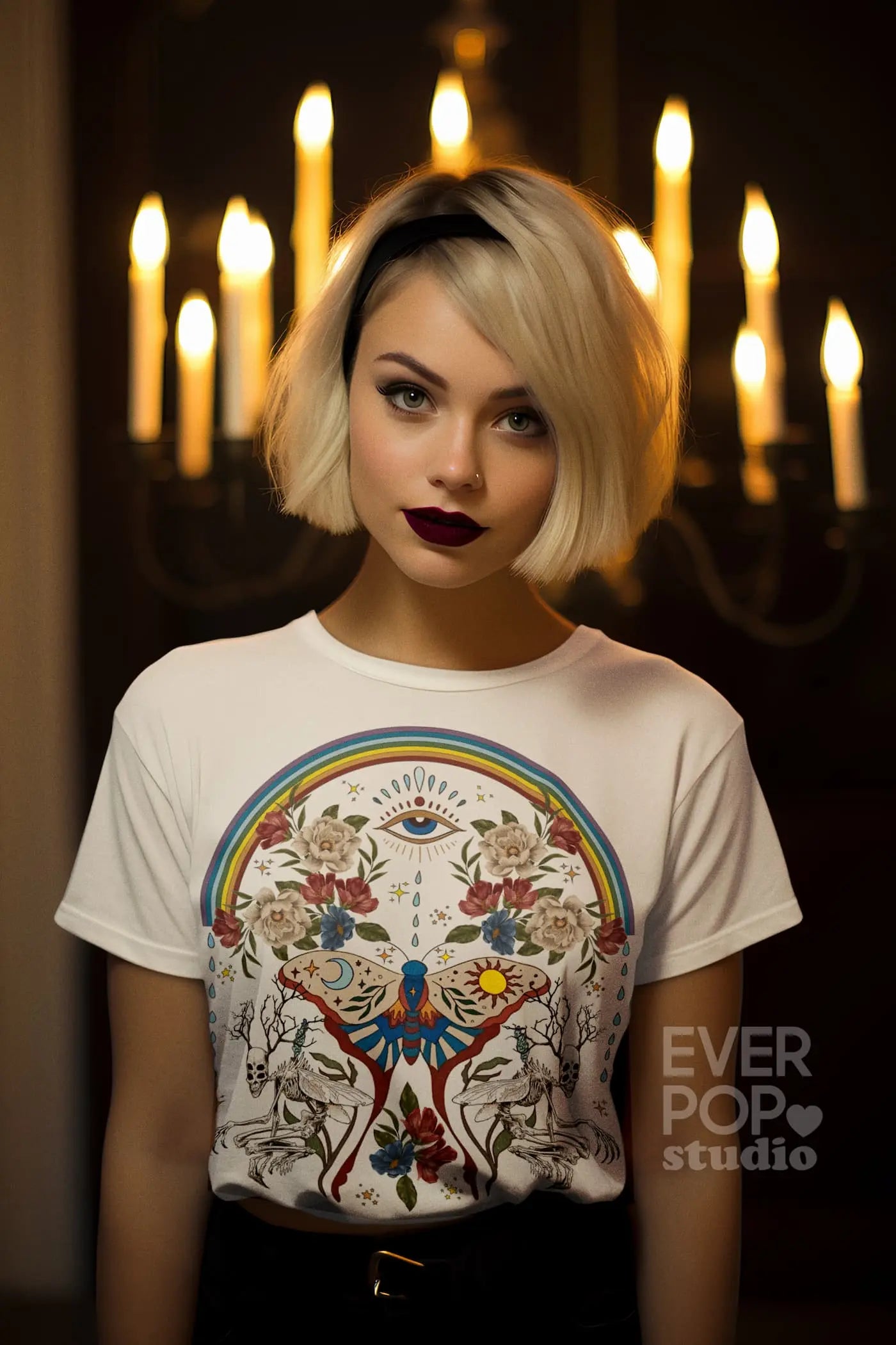 Rainbow Moth  Graphic Tee Shirt, Hoodie Sweatshirt