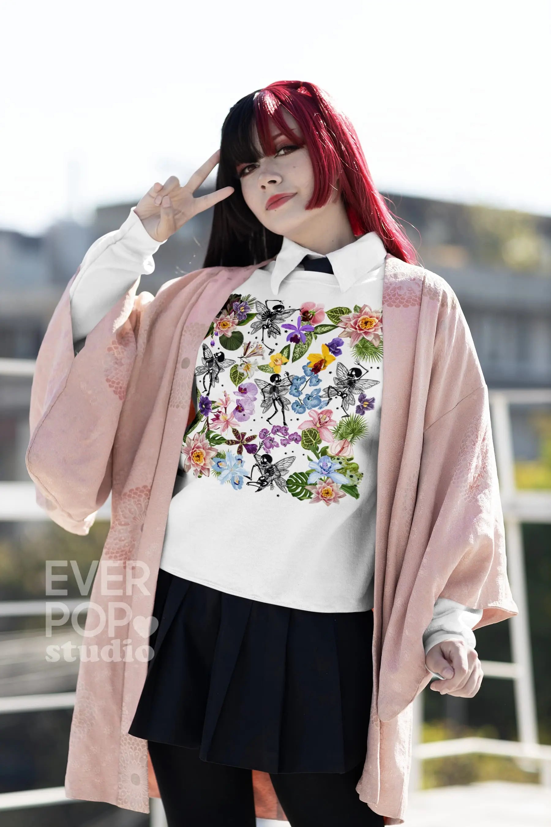 Dancing Skeleton, Fairy Graphic Tee Shirt, Hoodie Sweatshirt